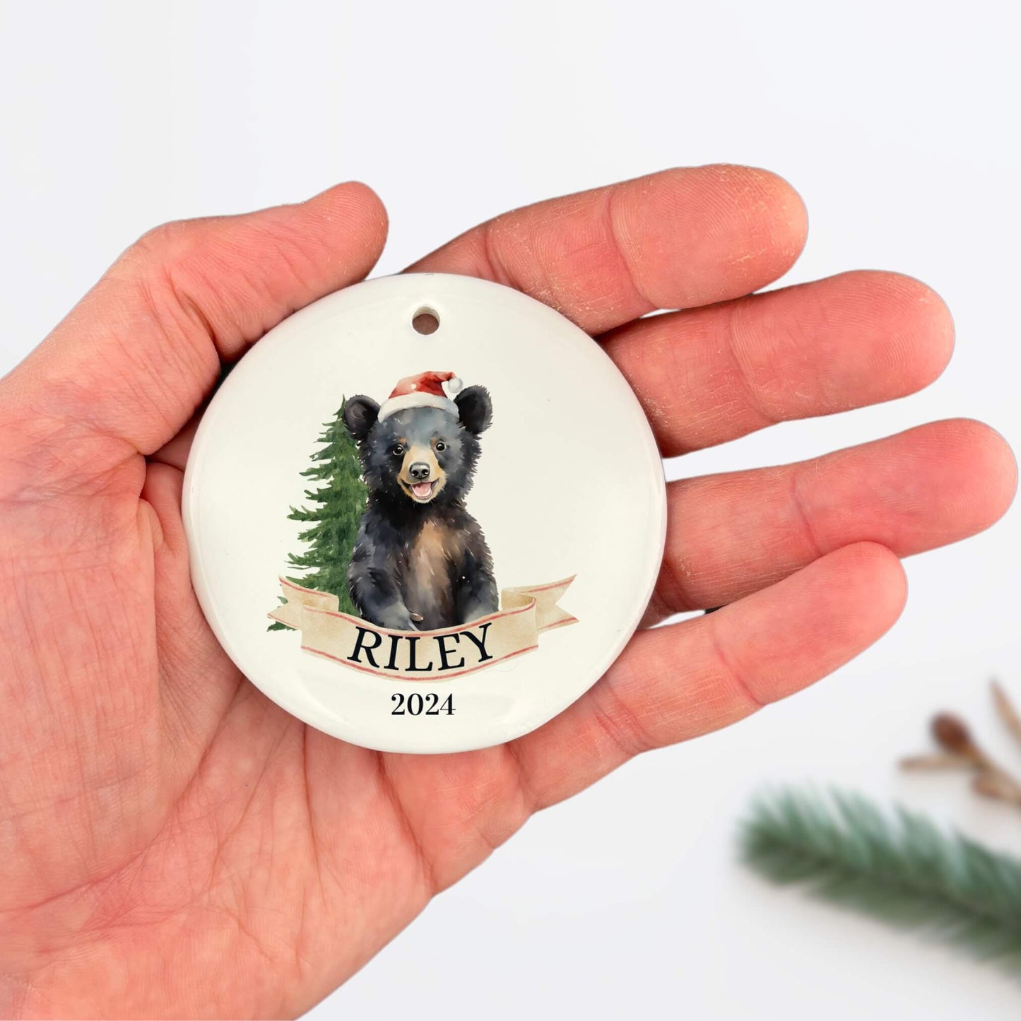 Personalized Black Bear Ornament