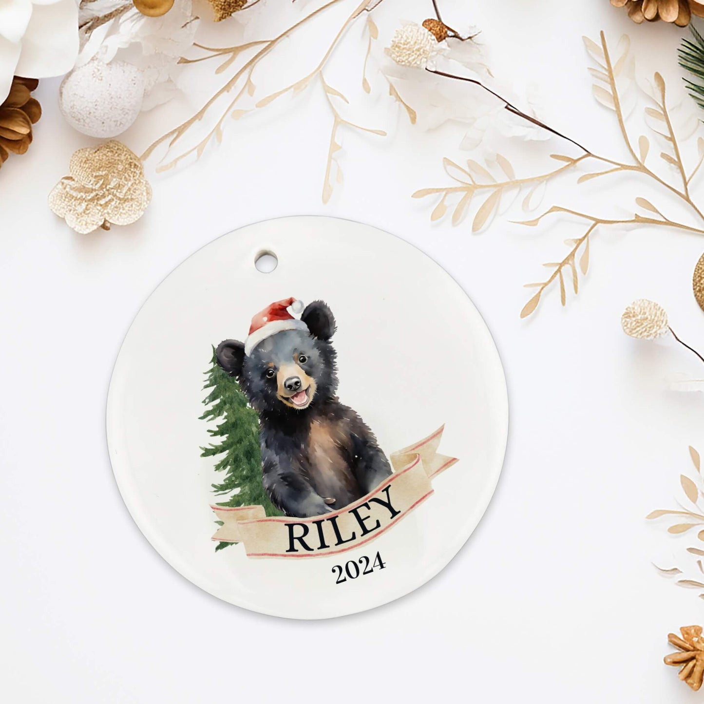 Personalized Black Bear Ornament