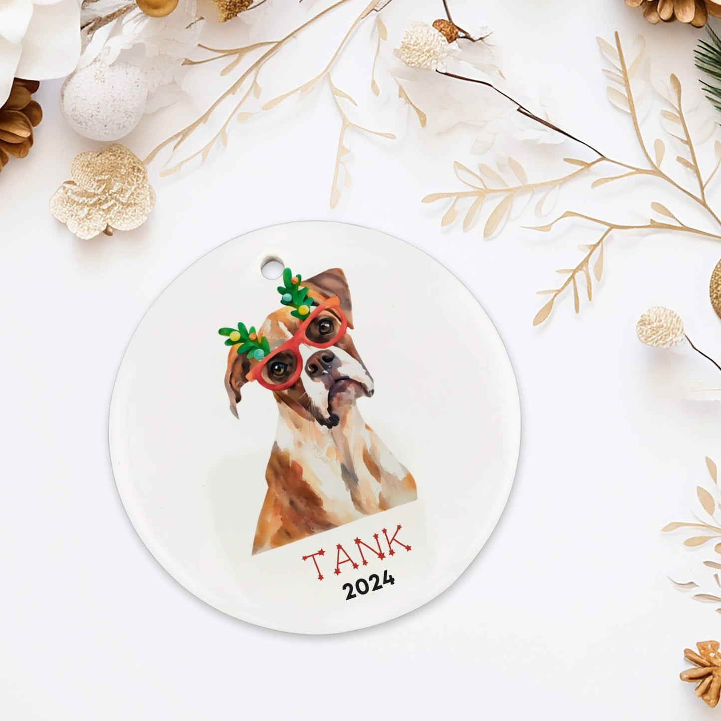 Personalized Boxer Dog Ornament