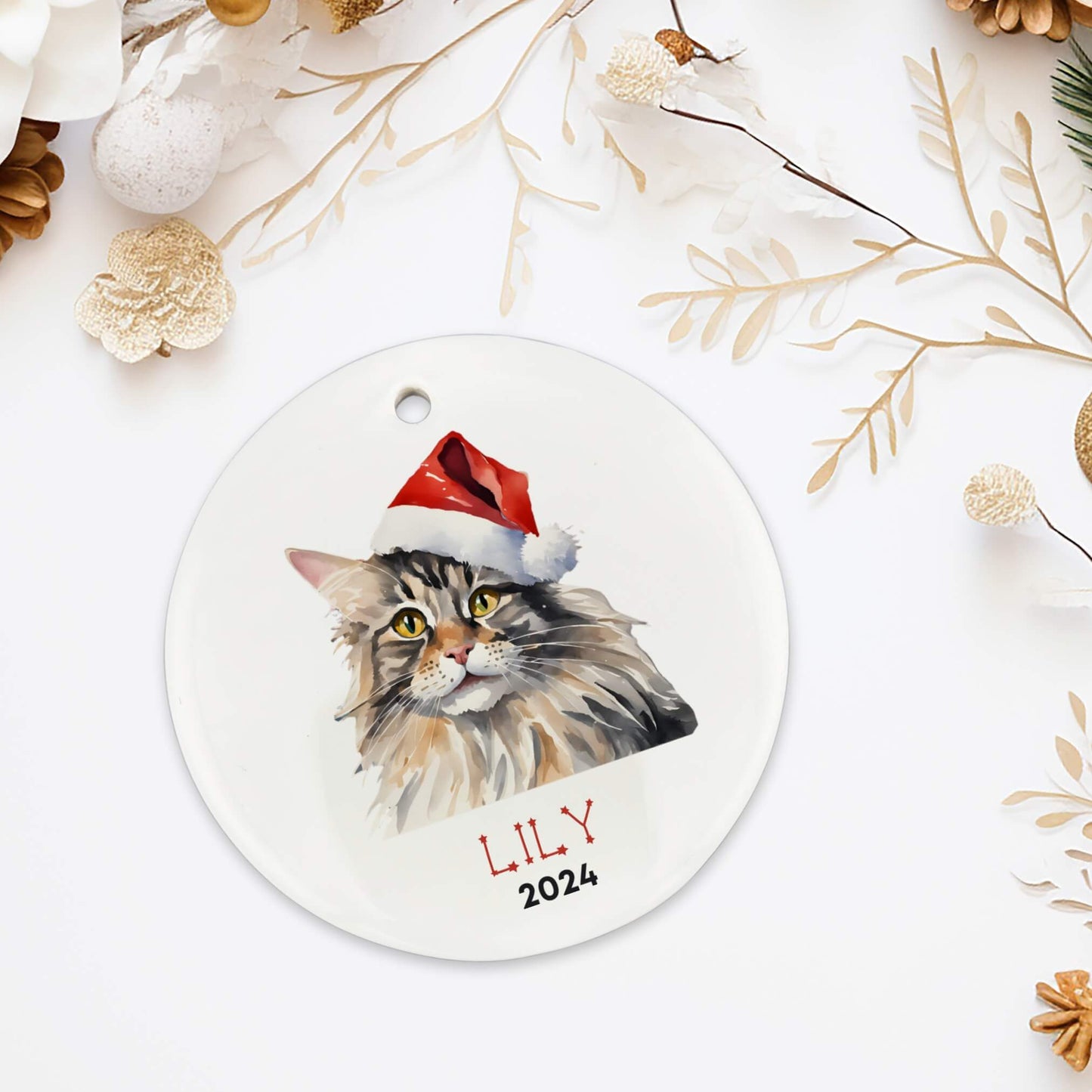 Personalized Maine Coon Cat Ornament