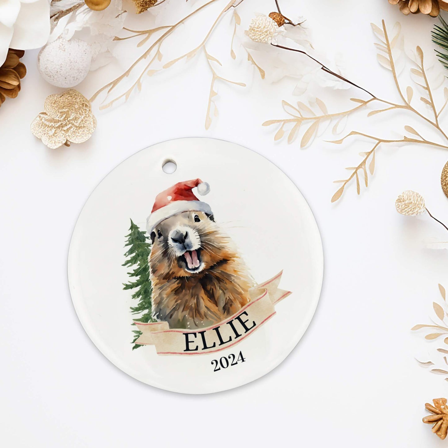 Personalized Marmot Ornament