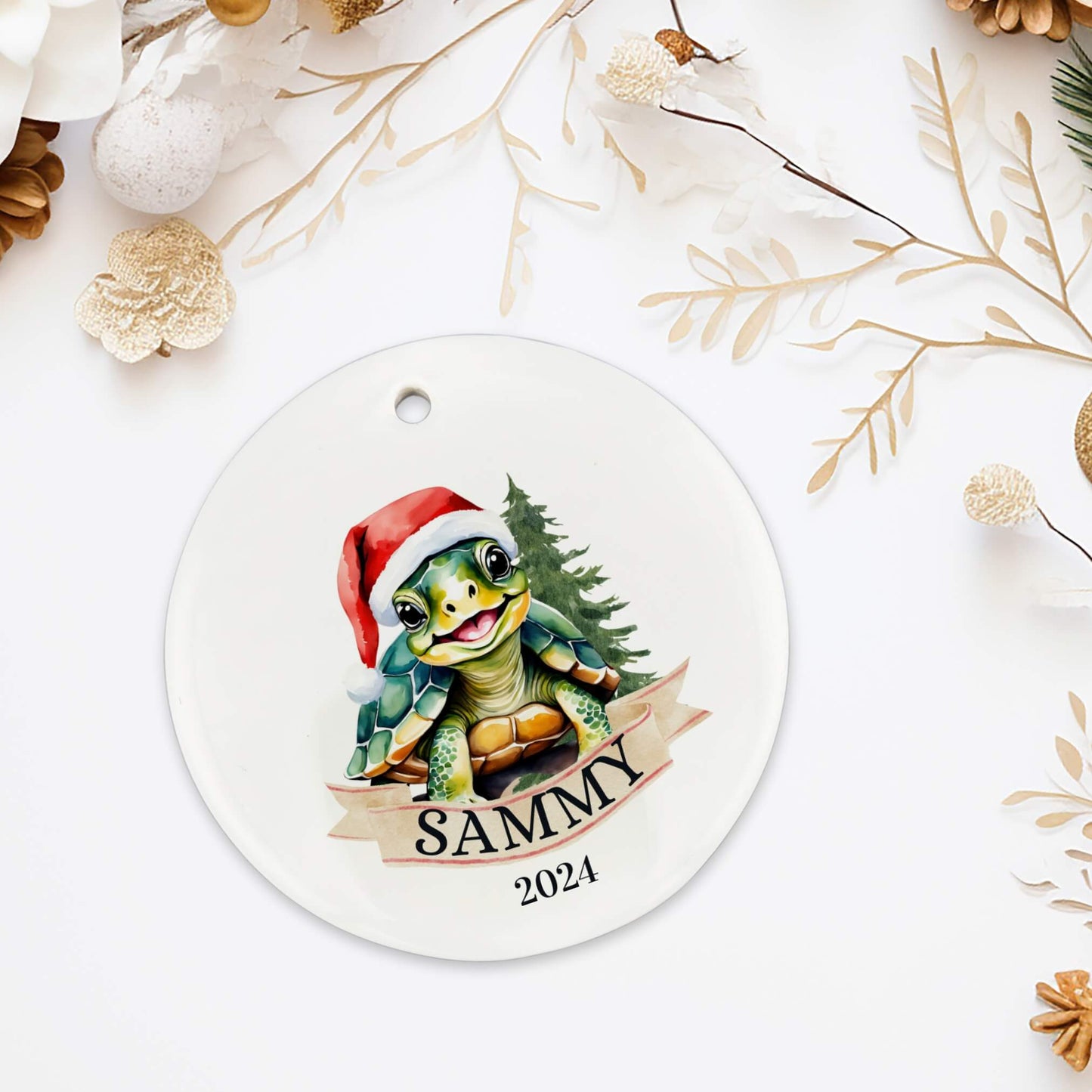 Personalized Turtle Ornament