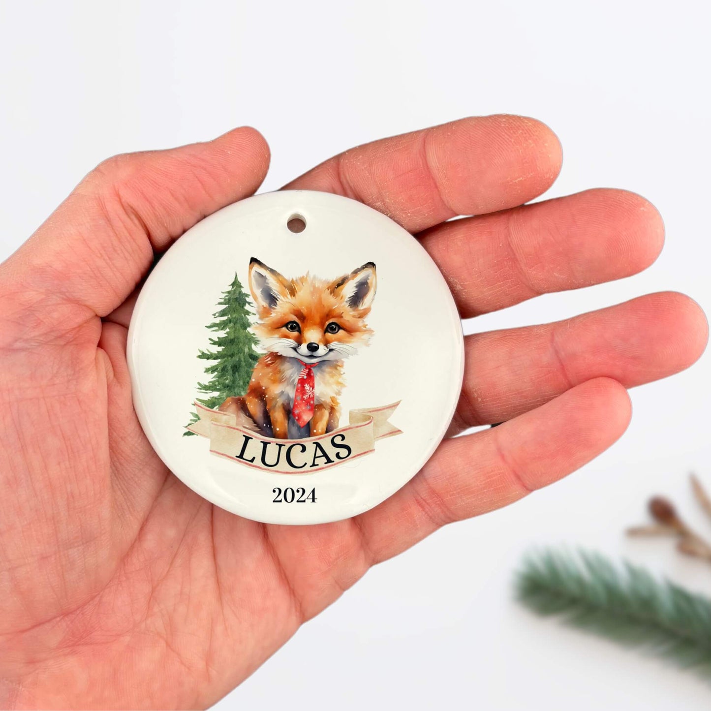 Personalized Fox Ornament