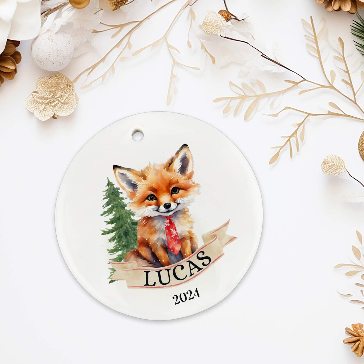 Personalized Fox Ornament